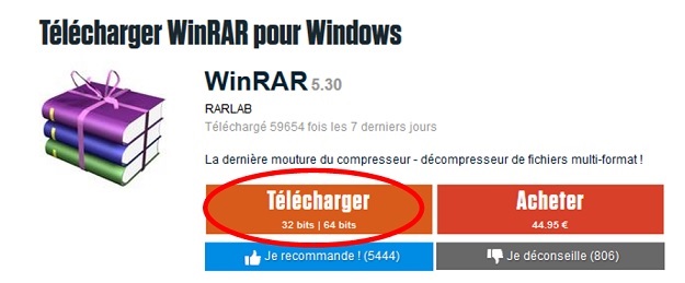 Téléchargement Winrar